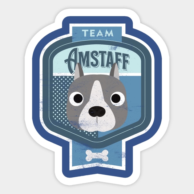 Team Amstaff - Distressed American Staffordshire Terrier Beer Label Design Sticker by DoggyStyles